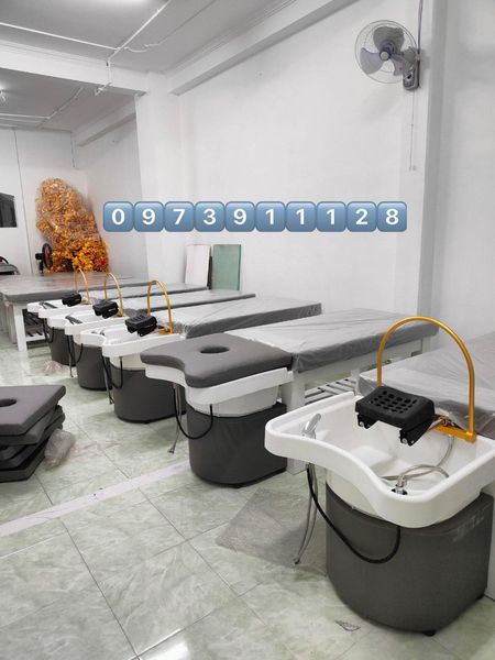 Giường gội đầu dưỡng sinh cao cấp bồn nhựa - giường gội 2in1 kèm vòm massage bán nguyệt